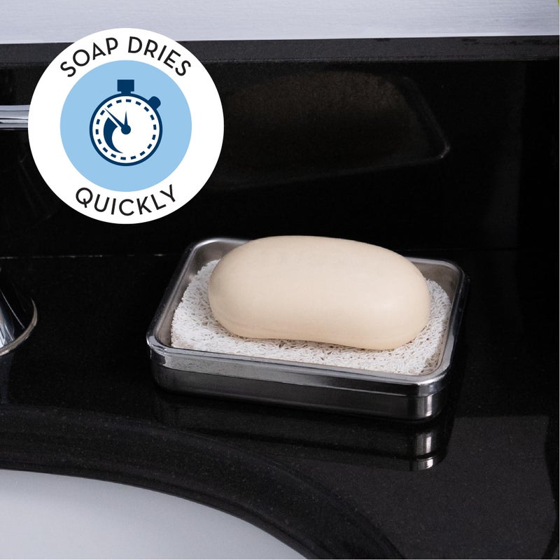 S&T INC. Bar Soap Holder for Kitchen  Bathroom  and Soap Dish  4 Pack  White  2.9 inches by 4.4 inches - Image 2
